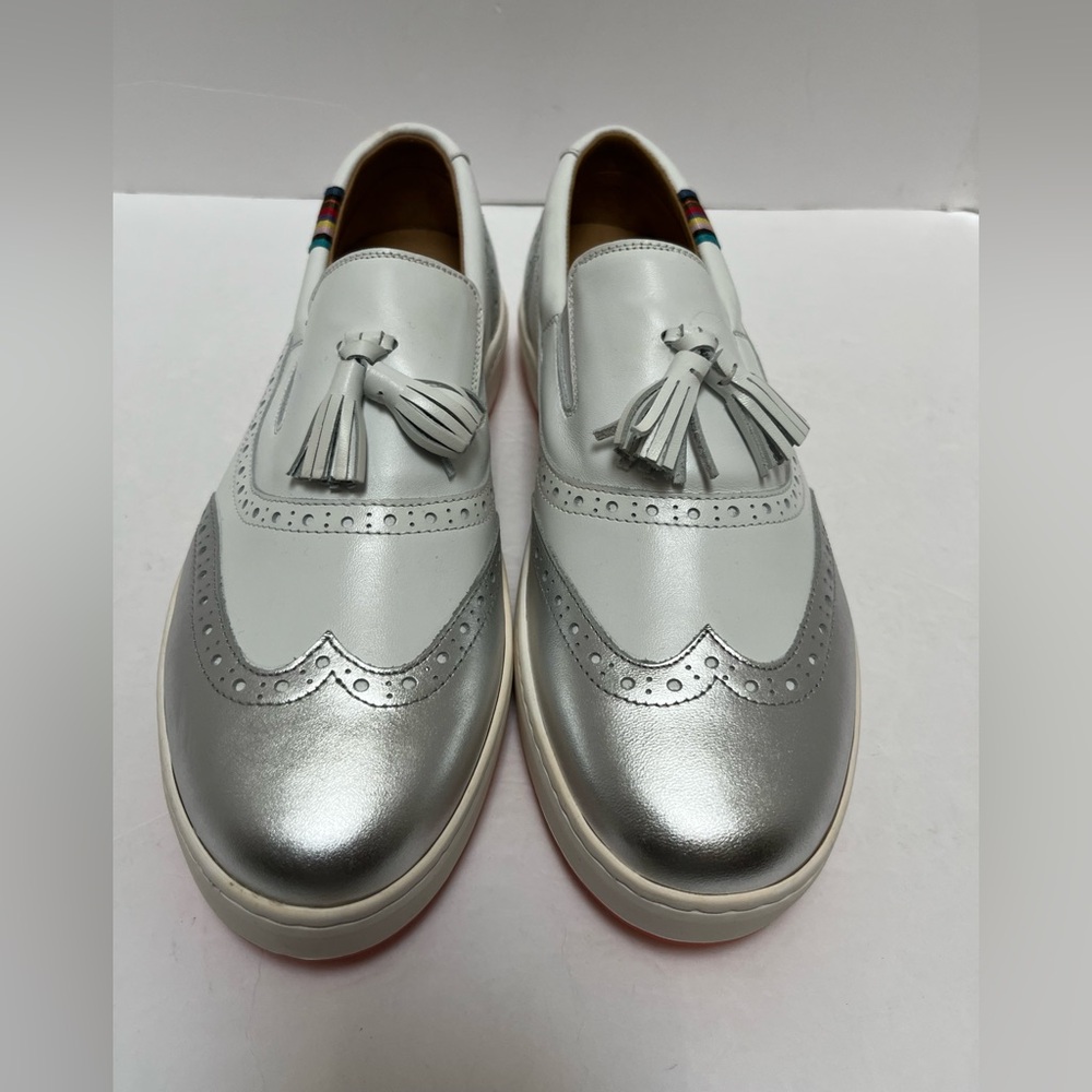 Royal Albatross Women's Spikeless Silver Tassle Leather Golf Sneakers Sz 10